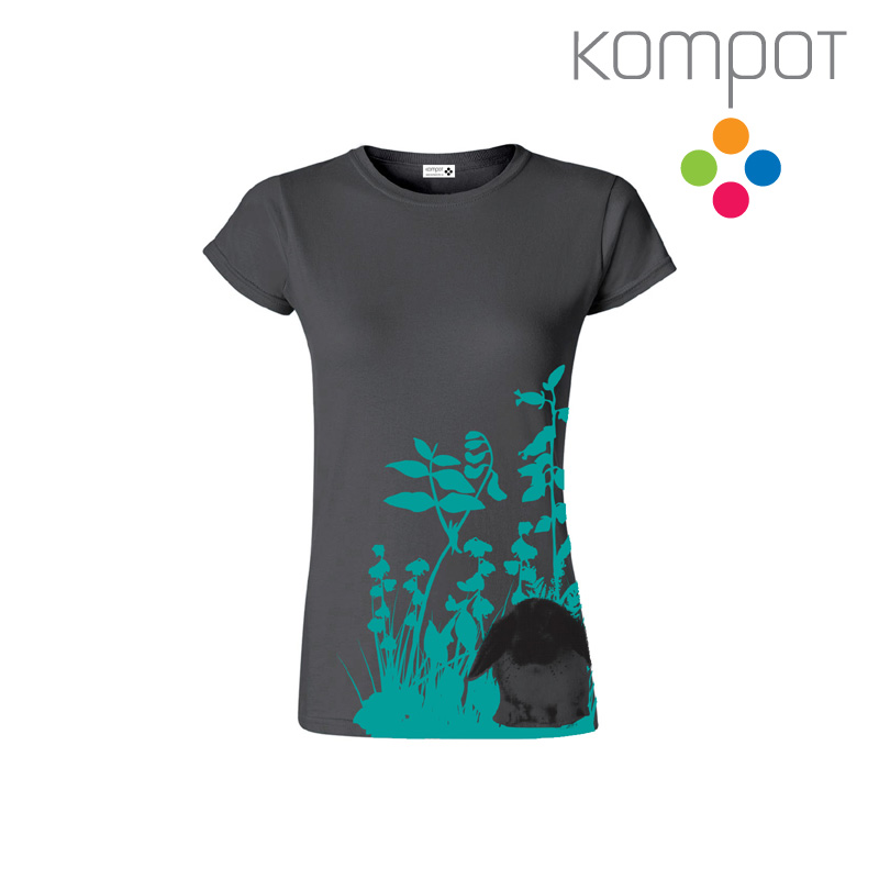 Dámské tričko :: KRÁLÍČEK, šedé