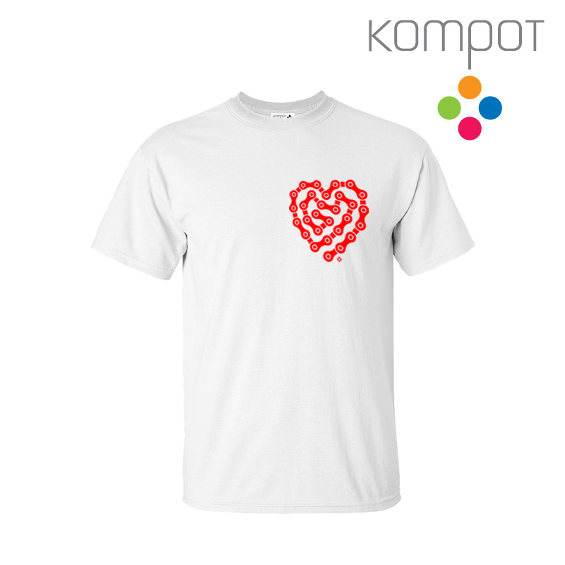 Pánské tričko :: CYKLOSRDCE, bílé