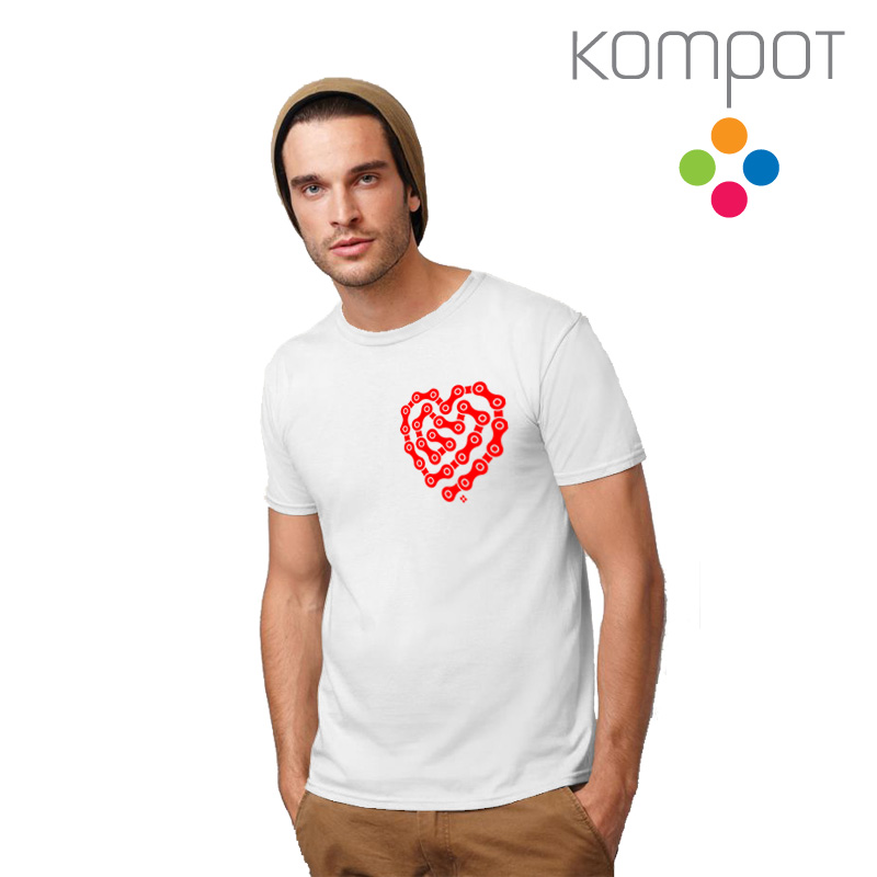 Pánské tričko :: CYKLOSRDCE, bílé