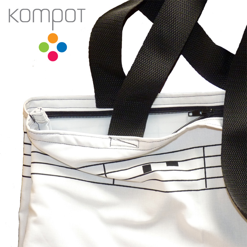 Taška 129 :: První housle, černobílé - zapínání na ZIP