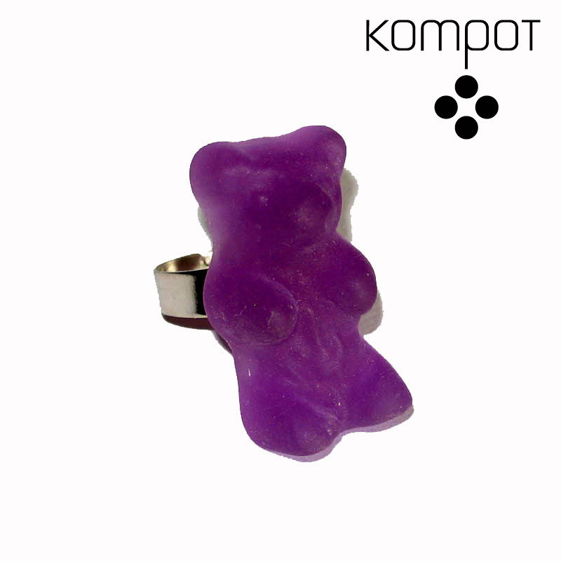 Prsten GUMOVÝ MEDVÍDEK :: fialový, mat