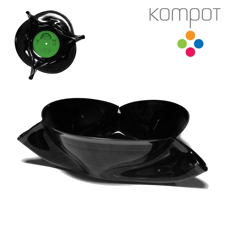 Velká vinylová miska 3 :: tmavě zelený střed