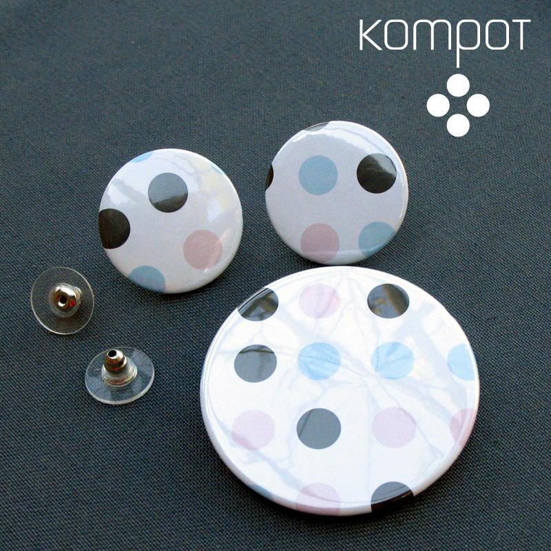 Puntíkaté retro (1579) :: náušnice + placka 44