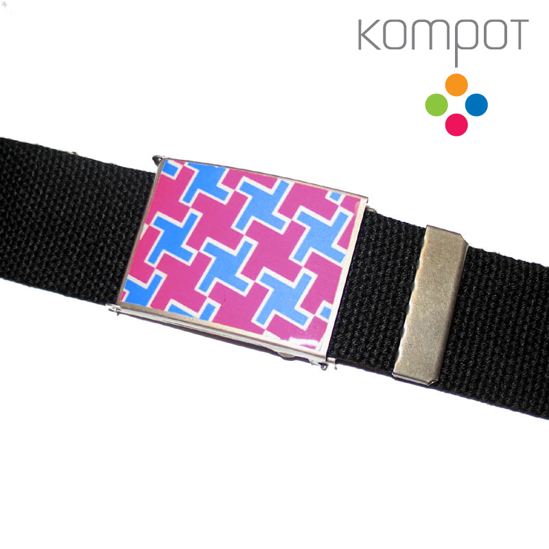 Pásek KŘÍŽKOVÝ :: růžovo-modrý