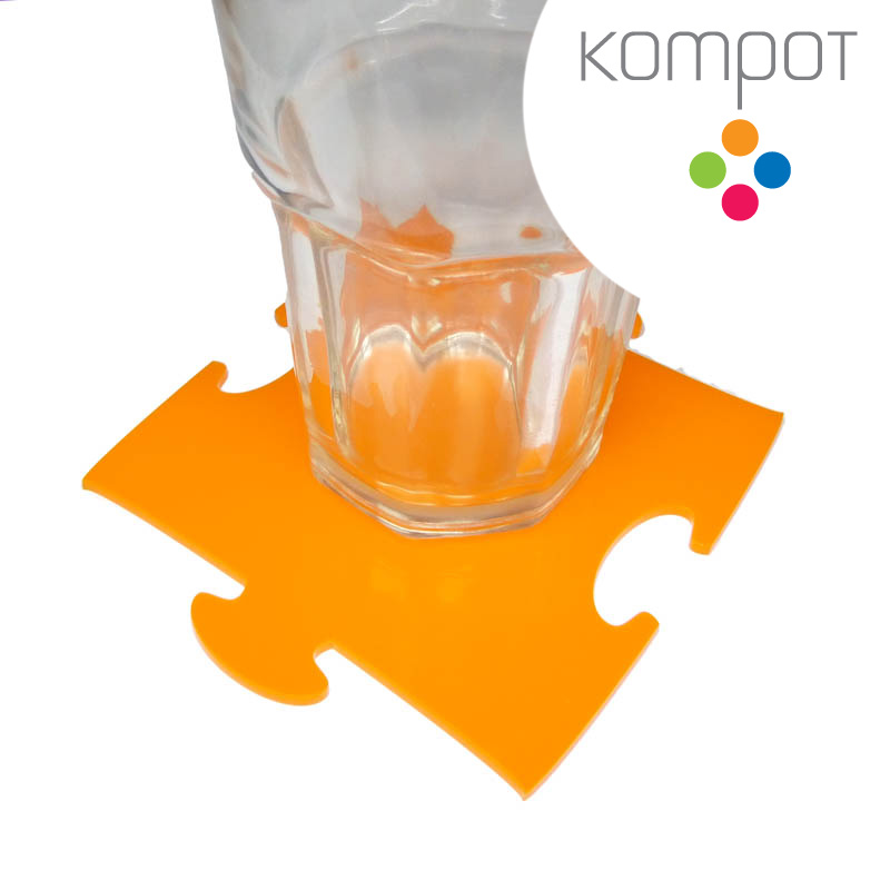 Podtácky PUZZLE :: oranžové - 4 ks
