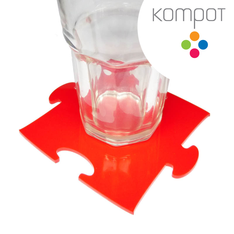 Podtácky PUZZLE :: červené - 4 ks