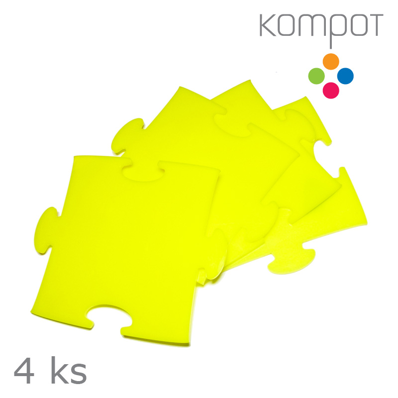 Podtácky PUZZLE :: žluté - 4 ks