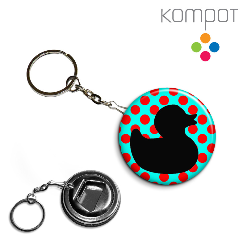 Klíčenka, otvírák KAČENKA :: červené na modrém