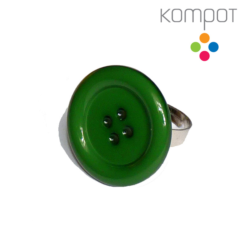 Prsten KNOFLÍK, malý :: zelený