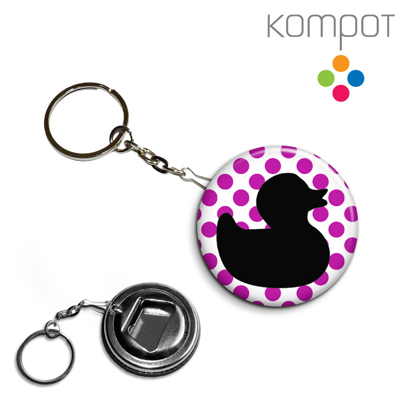 Klíčenka, otvírák KAČENKA :: fialové na bílém