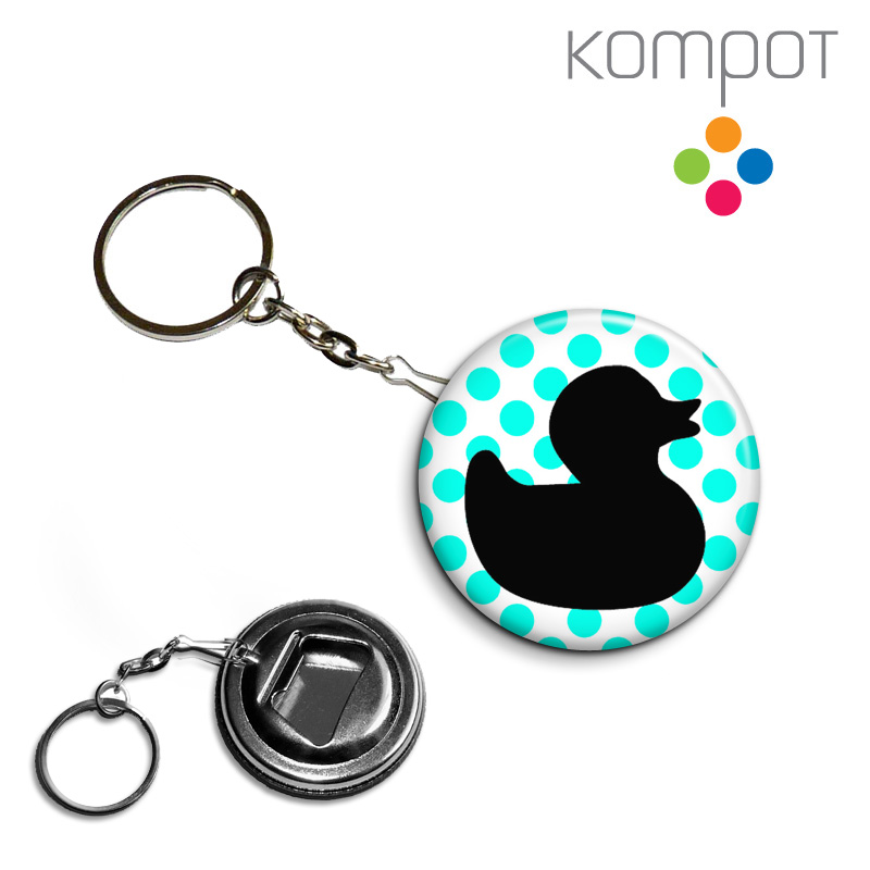 Klíčenka, otvírák KAČENKA :: modré na bílém