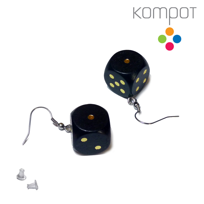 Hrací KOSTKY, dřevo :: černé