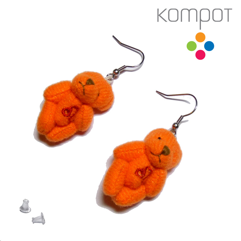 PLYŠOVÍ MEDVÍDCI :: oranžoví, neon (chir. ocel)