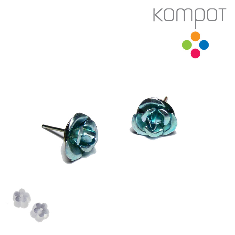 RŮŽIČKY kovové, pecky :: světle modré