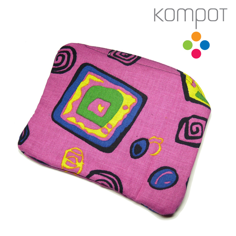 Látková kapsička 018 :: Retro čtverečky a kolečka - DOPRODEJ