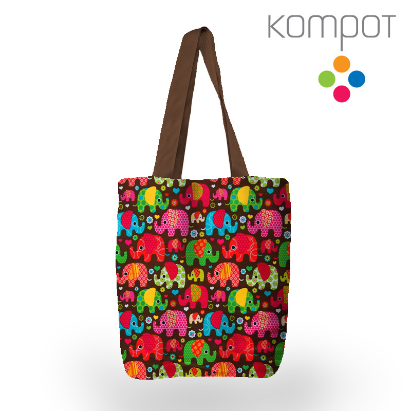 Taška 186 :: Sloníci v hnědé - zapínání na ZIP