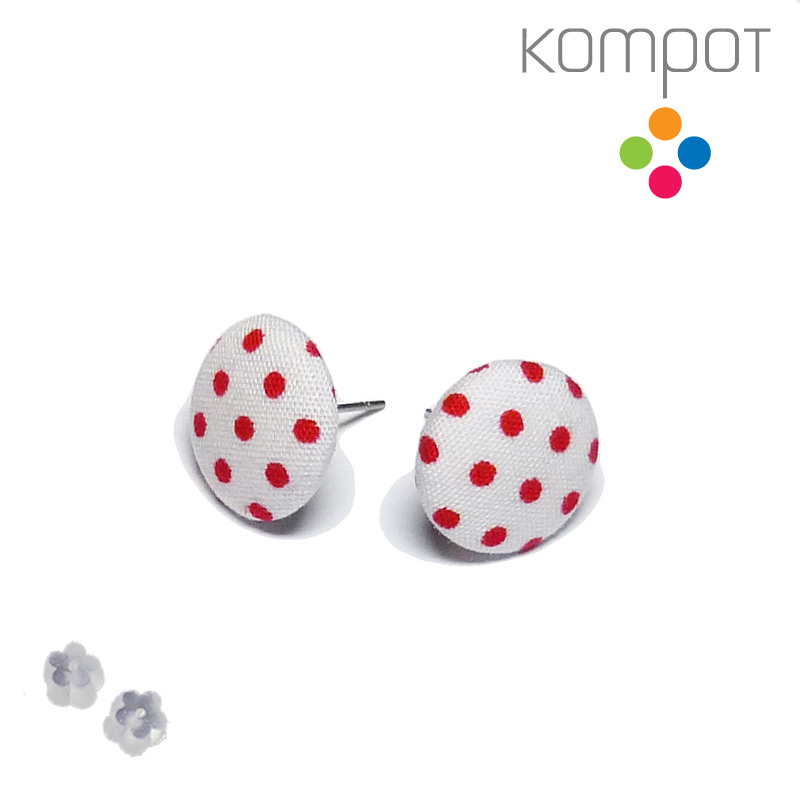 BUTONKY puntíkaté :: bílo-červené