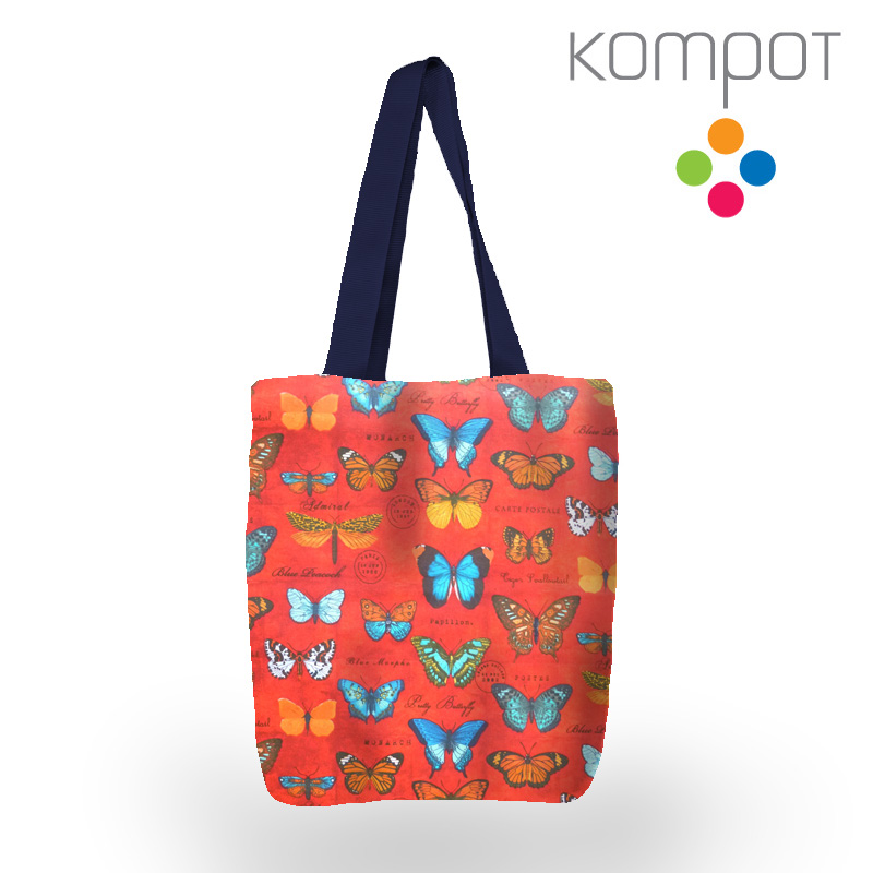 Taška 031 :: Atlas motýlů, červený - zapínání na ZIP