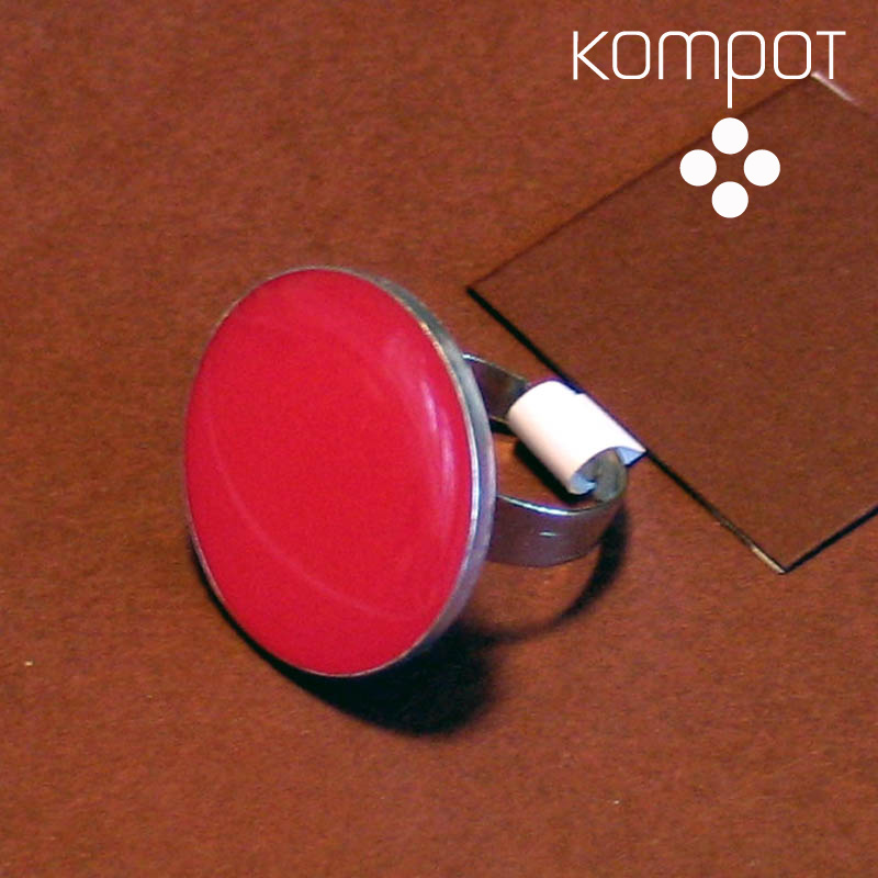 Prsten KAPKA :: růžový, neprůhledný