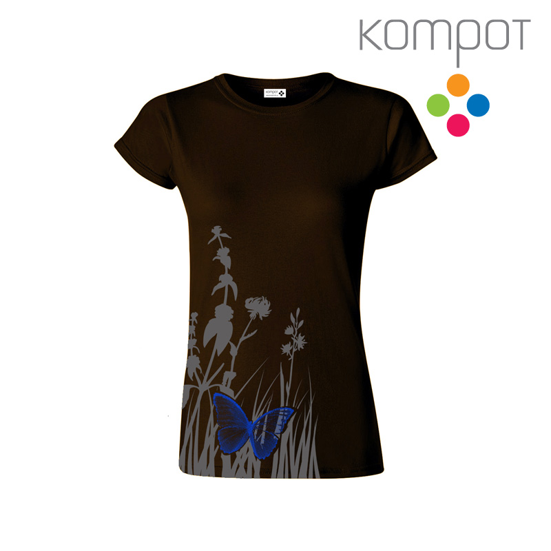 Dámské tričko :: MOTÝLEK, hnědé