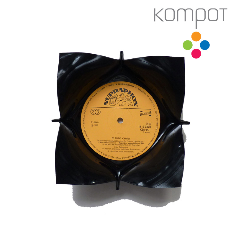 Malá vinylová miska :: oranžový střed