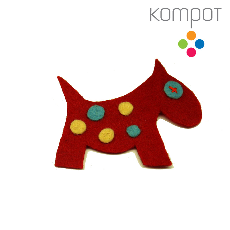 Brož PEJSEK :: červený