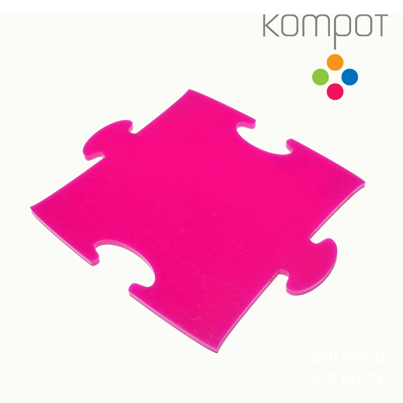 Podtácek PUZZLE :: růžový - 1 ks