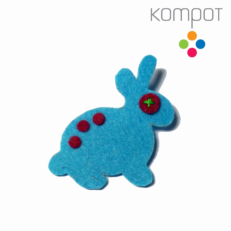 Brož ZAJÍC :: světle modrý