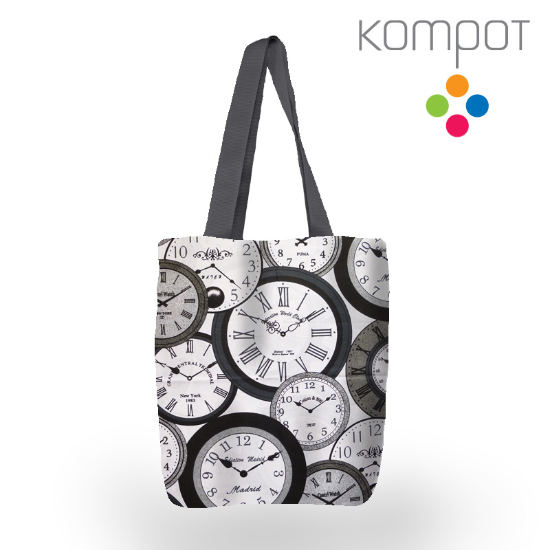 Taška S43 :: Hodiny černobílé - zapínání na ZIP