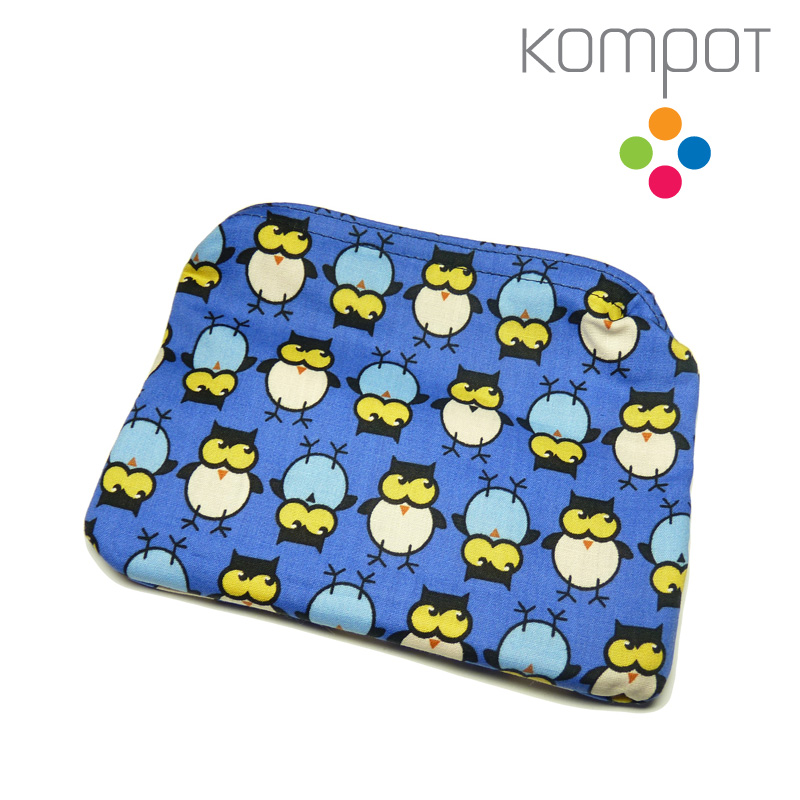 Látková kapsička 011 :: Modré sovičky