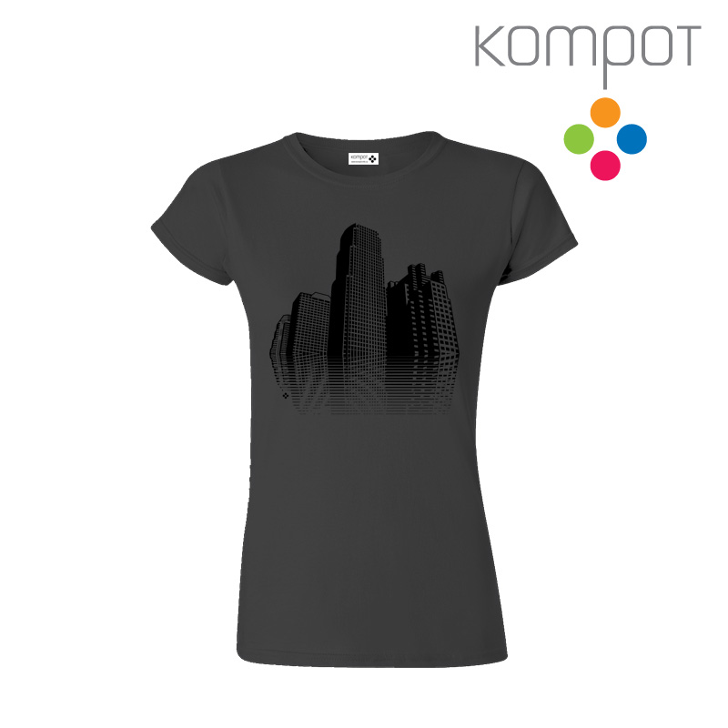 Dámské tričko :: MĚSTO, šedé