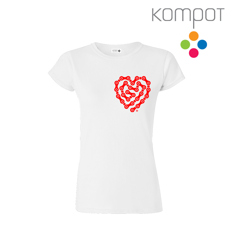 Dámské tričko :: CYKLOSRDCE, bílé