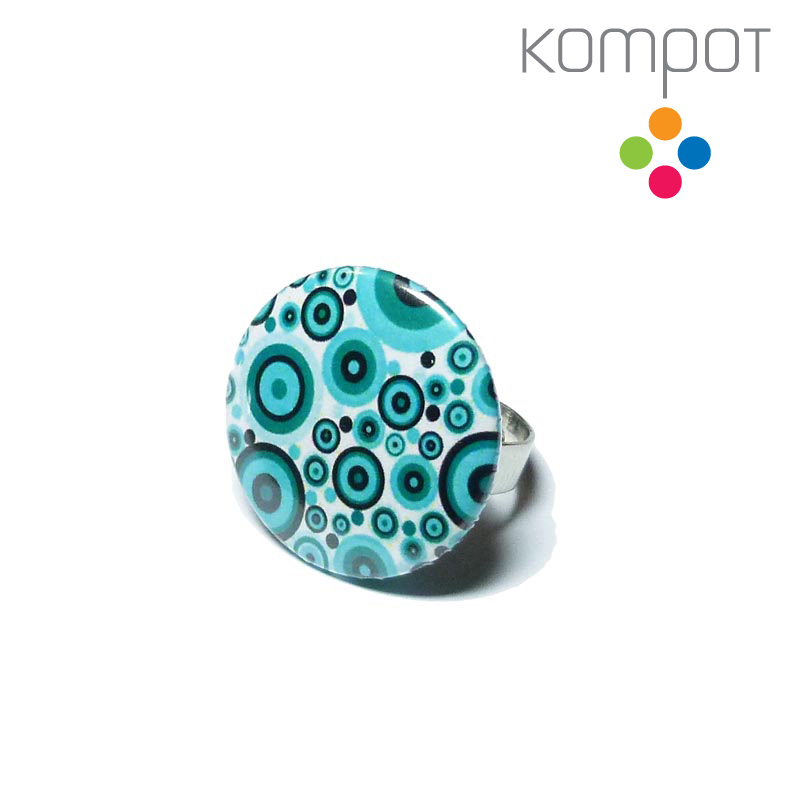 Prsten placka 068 KROUŽKOVÝ :: modrý