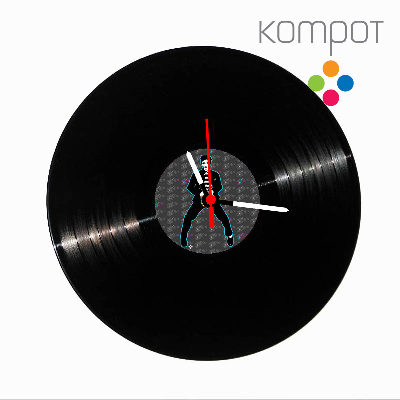 Vinylové hodiny ELVIS :: šedý