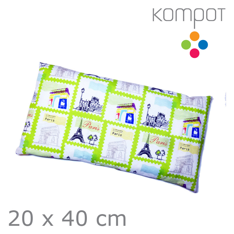 Pohankový polštářek M :: PAŘÍŽSKÉ ZNÁMKY, zelené