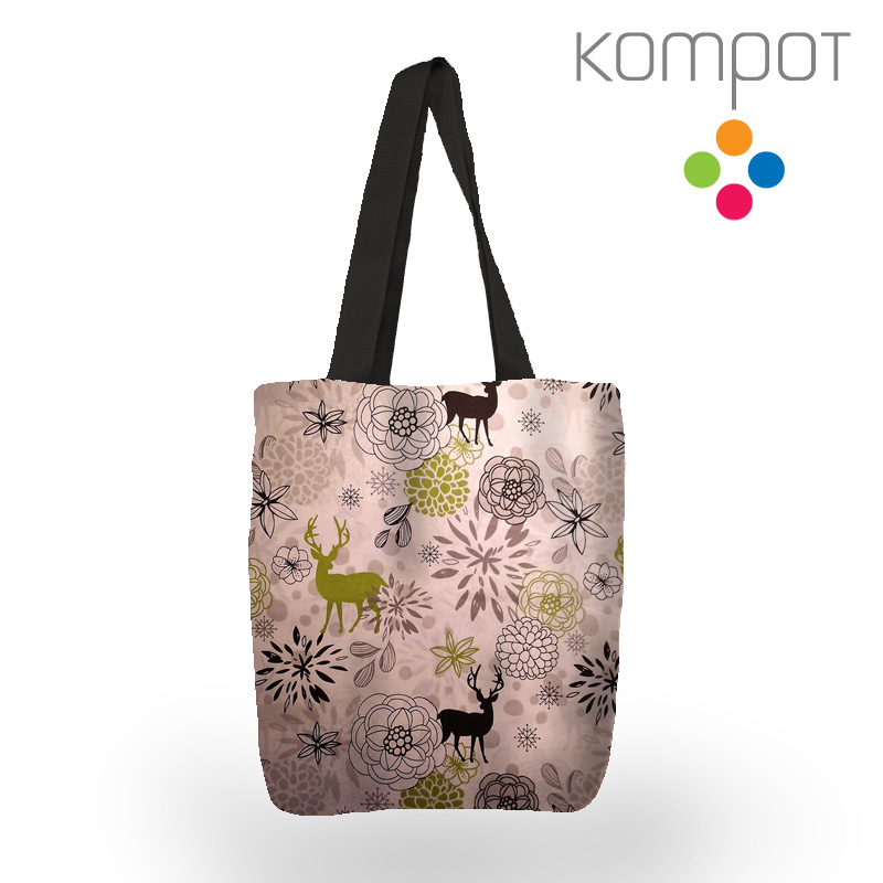 Taška 122 :: Zelení jeleni - zapínání na ZIP