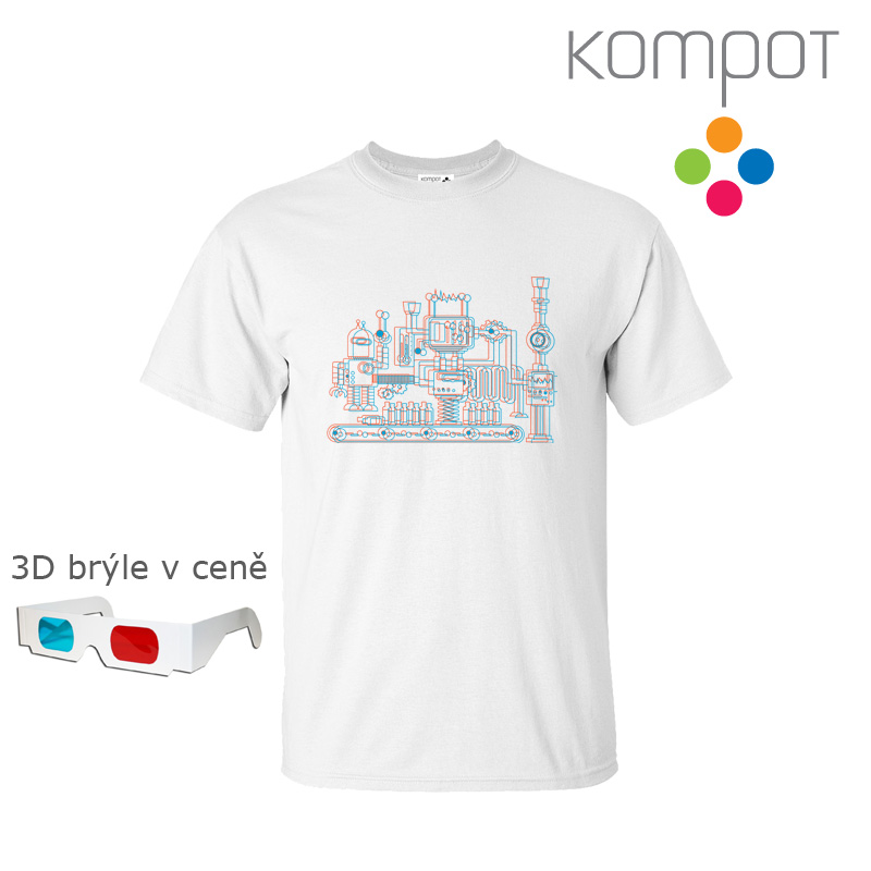 Pánské tričko :: ANAGLYF, bílé