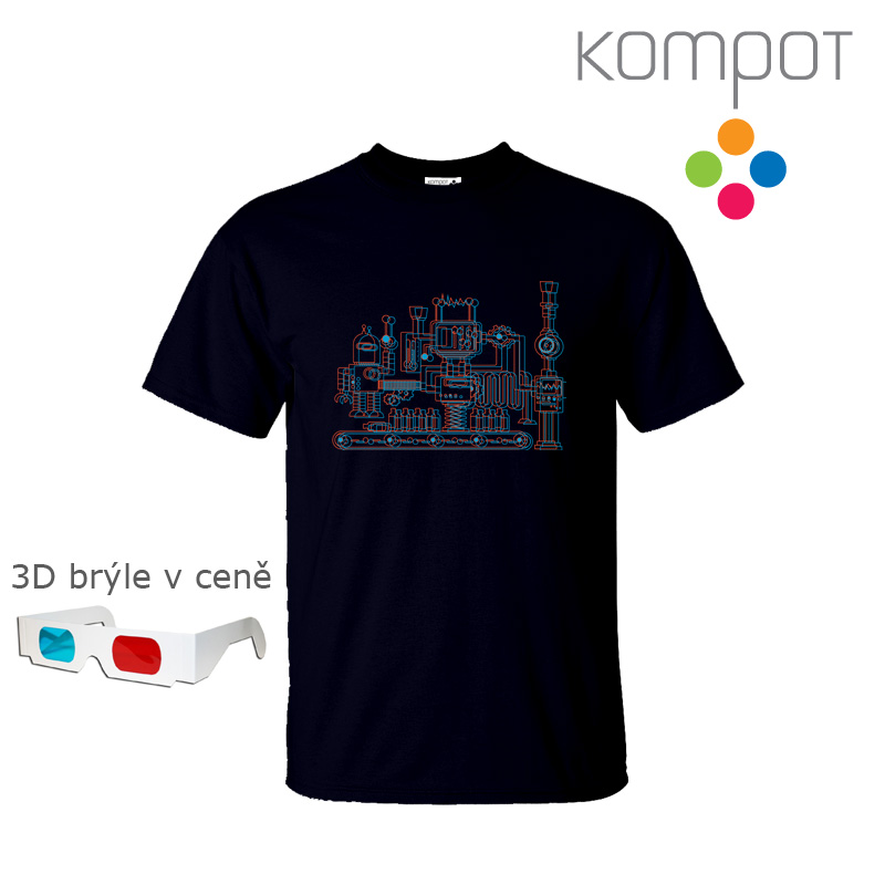 Pánské tričko :: ANAGLYF, modré