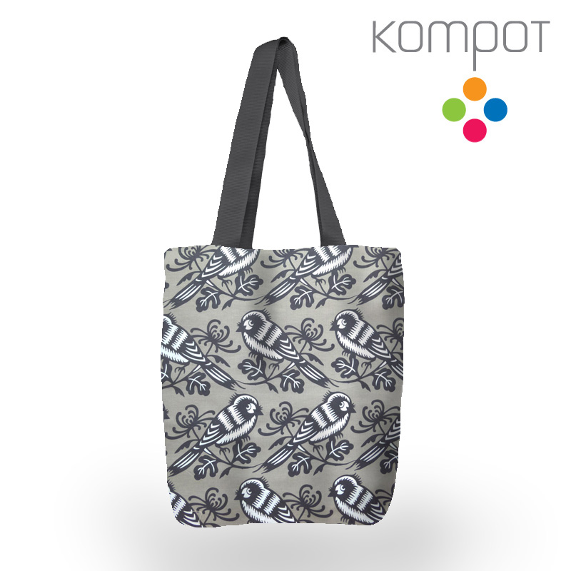 Taška 046 :: Šedí ptáčci - zapínání na ZIP