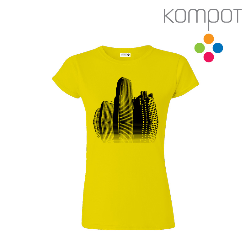 Dámské tričko :: MĚSTO, žluté - DOPRODEJ