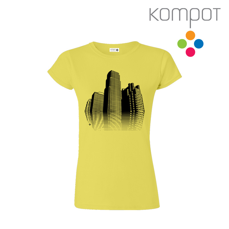 Dámské tričko :: MĚSTO, vanilkové