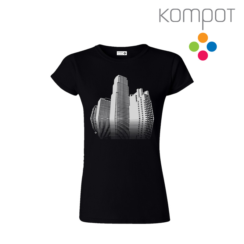 Dámské tričko :: MĚSTO, černé - DOPRODEJ