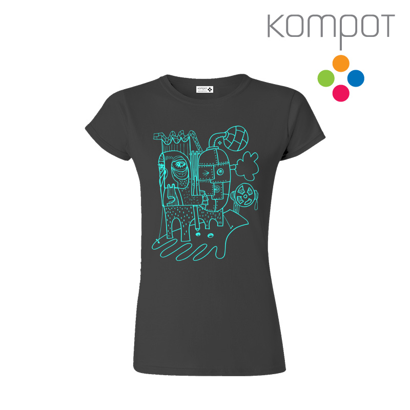 Dámské tričko :: PLECHÁČCI, šedé