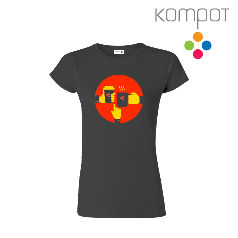 Dámské tričko :: KAFÍČKA, šedá