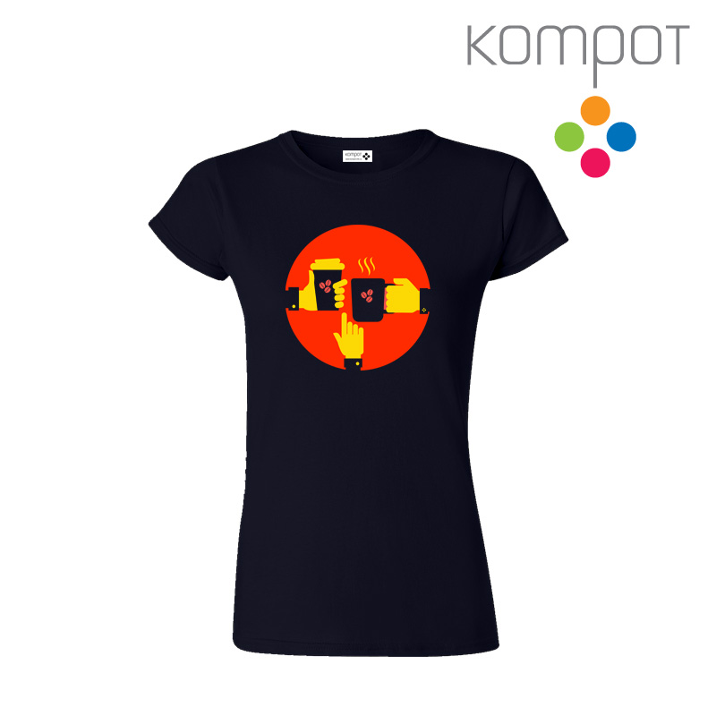 Dámské tričko :: KAFÍČKA, tmavě modrá