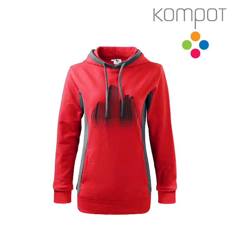 Mikina MĚSTO, dámská :: červená - VÝPRODEJ