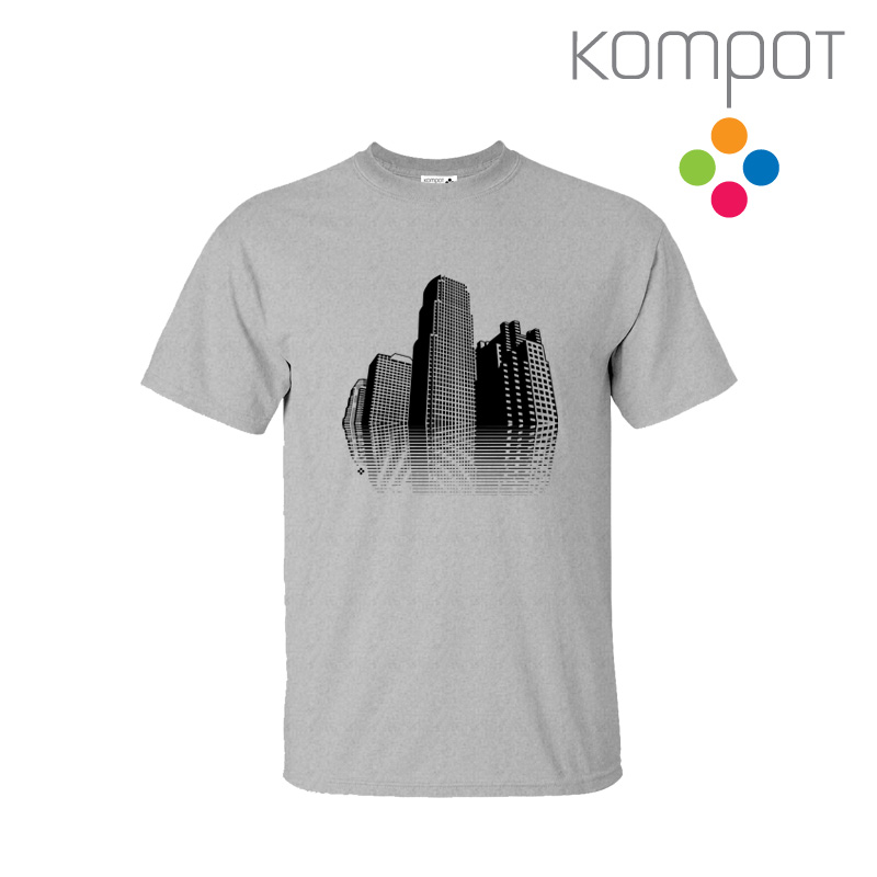 Pánské tričko :: MĚSTO, melír světlý - DOPRODEJ