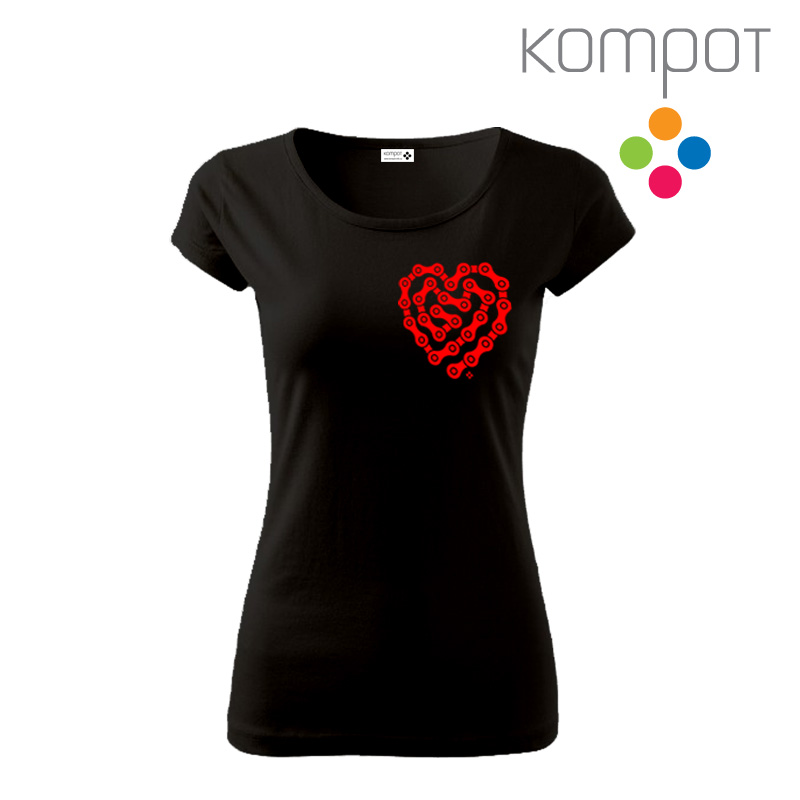 Dámské tričko, výstiřh :: CYKLOSRDCE, černé