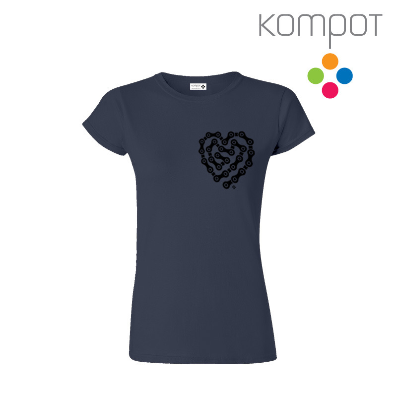 Dámské tričko :: CYKLOSRDCE, ocelové