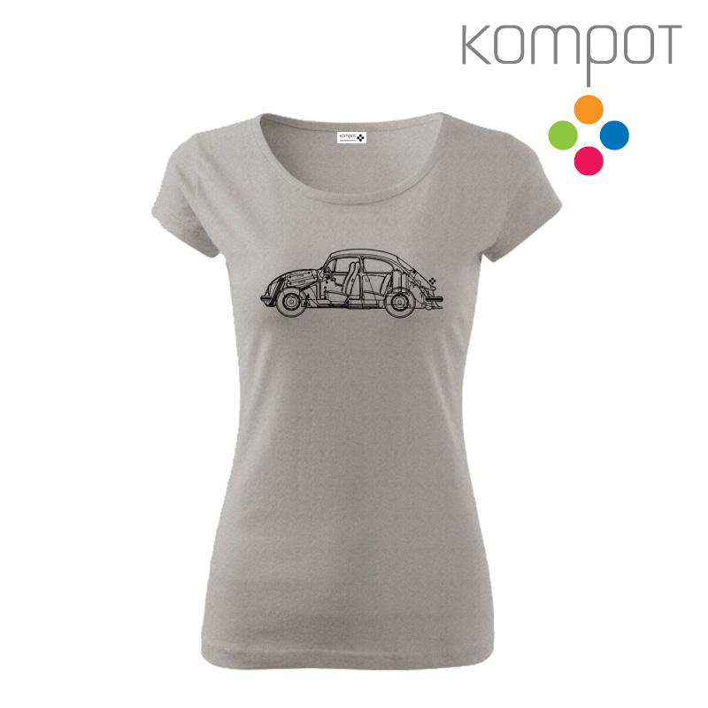 Dámské tričko, výstiřh :: BEETLE, světlý melír